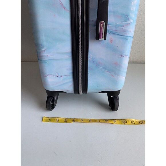 JUICY COUTURE 25” Hardcase Upright Wheeled Spinner Iridescent Marble Suitcase - Picture 10 of 11